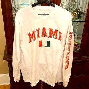 Fanatics white University of Miami long sleeve shirt. Sz XL. Barely worn.